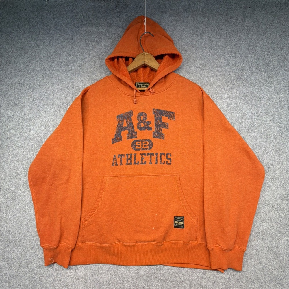 Vintage Abercrombie & Fitch Athletic Hoodie Distressed Sweatshirt Mens Size L